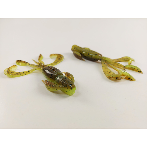 Силікон Keitech Crazy Flapper 3.6" (7 шт/упак), колір: 401 greenpumpkinpp.chart, Довжина силікону: 3.6" (9.1 см), Колір силікону: 401 Green Pumpkin/Chartreuse, фото , изображение 5