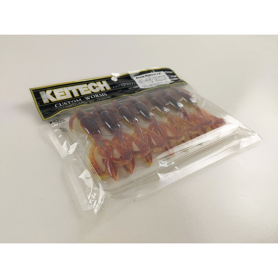 Силикон Keitech Crazy Flapper 3.6" (7 шт/уп), цвет: ea#15 grape chart red flk, Длина силикона: 3.6" (9.1 см), Расцветка силикона: ea#15 grape chart red flk, фото , изображение 8