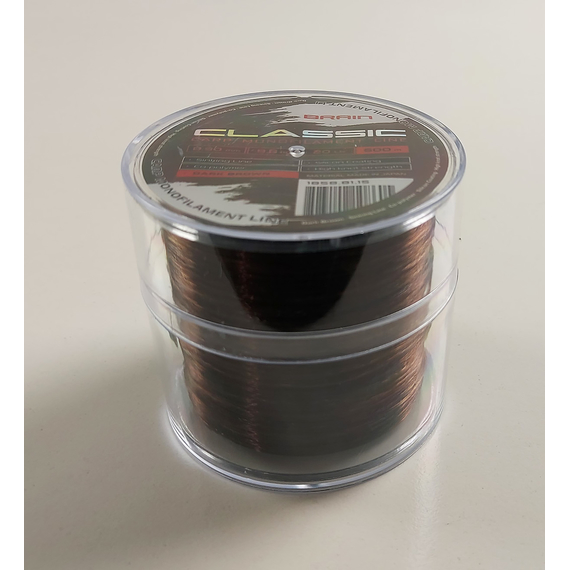 Жилка Brain Classic Carp Line 600m 0,30mm 8,8kg 20lb Dark brown, Діаметр: 0.30, Розмотування: 600, Колір: Dark brown, фото , изображение 4