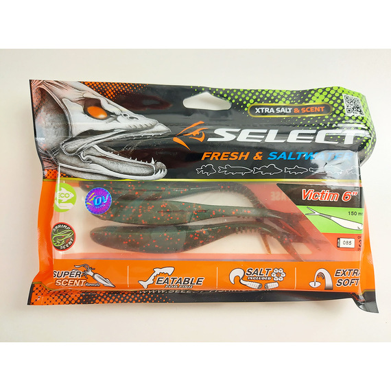 Силікон Select Victim V-Tail 6" #085 (3 шт / уп), Довжина силікону: 6.0" (15.24 см), Колір силікону: 085, фото , изображение 11