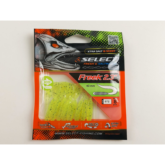 Силікон Select Freek 2.3" #072 (8 шт / уп), Длина силикона: 2.3" (4.3 см), Расцветка силикона: 072, фото , изображение 10