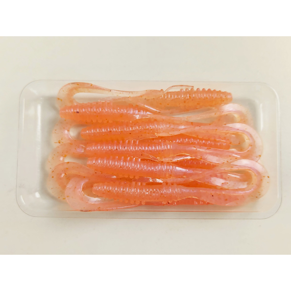 Силікон Keitech Mad Wag Mini 3.5" (10 шт/упак), колір:011 natural pink, Довжина силікону: 3.5" (8.9 см), Колір силікону: 011 Natural Pink, фото , изображение 8