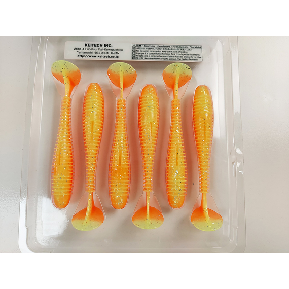 Силікон Keitech Swing Impact FAT 3.8" (6 шт/упак), колір:pal#04 sun shine lemon, Довжина силікону: 3.8" (9.7 см), Колір силікону: PAL#04 Sun Shine Lemon, фото , изображение 11