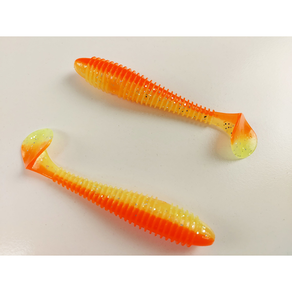 Силікон Keitech Swing Impact FAT 3.8" (6 шт/упак), колір:pal#04 sun shine lemon, Довжина силікону: 3.8" (9.7 см), Колір силікону: PAL#04 Sun Shine Lemon, фото , изображение 4