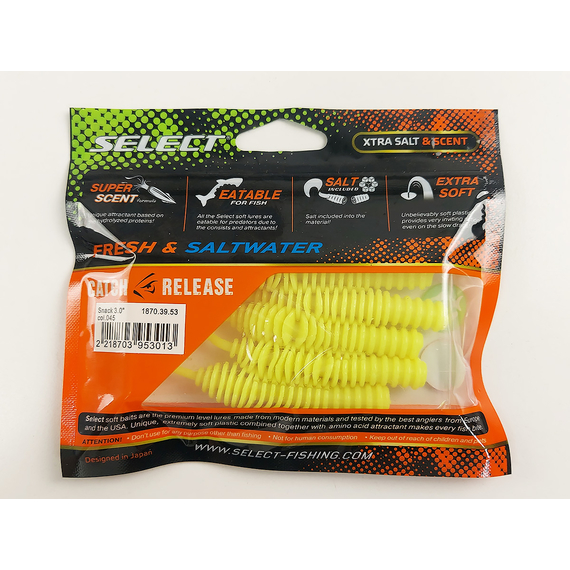 Силікон Select Snack 3.0" col.045 (5 шт/пак), Довжина силікону: 3" (7.8 см), Колір силікону: 045, фото , изображение 10