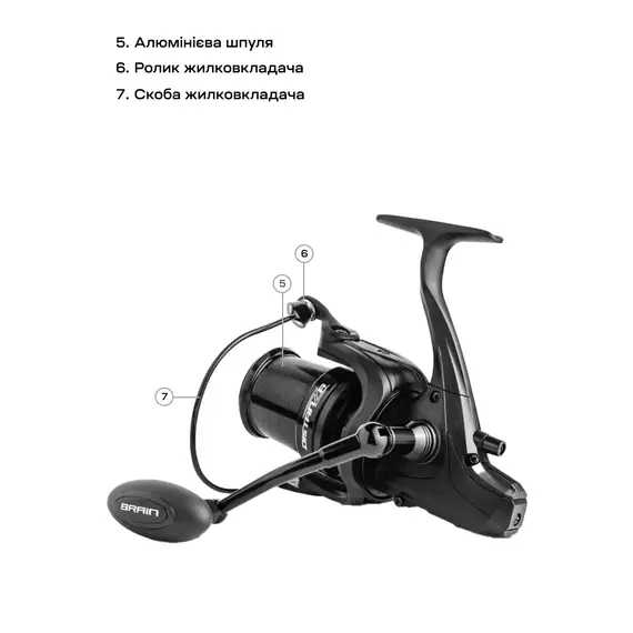 Котушка Brain Distanza 6000S (9+1 підшип.), низькопрофільна шпуля, 4.7:1, Розмір шпулі: 6000S, фото , изображение 13