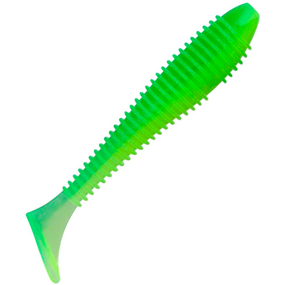 Силікон Keitech Swing Impact FAT 3.3" (7 шт/упак), колір:ea#11 limechartreuseglow, Довжина силікону: 3.3" (8.4 см), Колір силікону: EA#11 Lime Chartreuse Glow, фото 