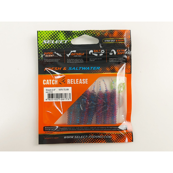 Силікон Select Snack 2" #314 (7 шт / уп), Довжина силікону: 2" (5.2 см), Колір силікону: 314, фото , изображение 11