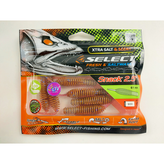 Силикон Select Snack 2.5" col.900 (6 шт/пак), Длина силикона: 2.5" (6.1 см), Расцветка силикона: 900, фото , изображение 9