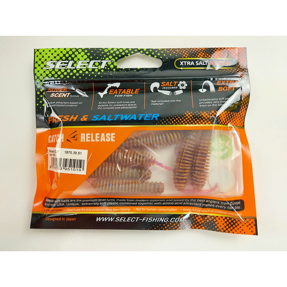 Силикон Select Snack 2.5" col.900 (6 шт/пак), Длина силикона: 2.5" (6.1 см), Расцветка силикона: 900, фото , изображение 10