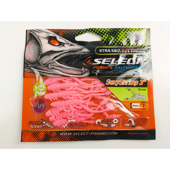 Силікон Select Sexy Shrimp 3" col.PA44 (7 шт/упак), Довжина силікону: 3" (7.62 см), Колір силікону: PA44, фото , изображение 8