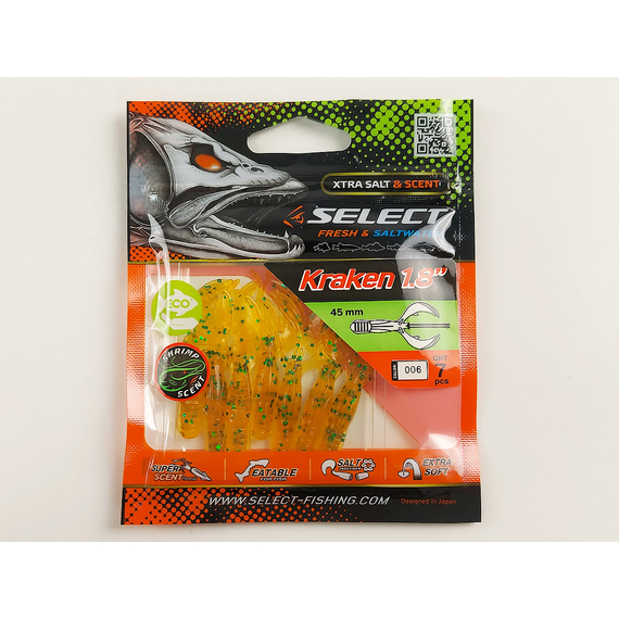 Силікон Select Kraken 1.8" col.006 (7 шт/упак), Довжина силікону: 1.8" (4.57 см), Колір силікону: 006, фото , изображение 3