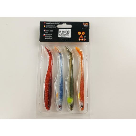 Силікон Savage Gear Slender Scoop Shad 150mm 17.0g Clear Water Mix (4 шт/уп), Довжина силікону: 150mm, Колір силікону: Clear Water Mix, фото , изображение 6