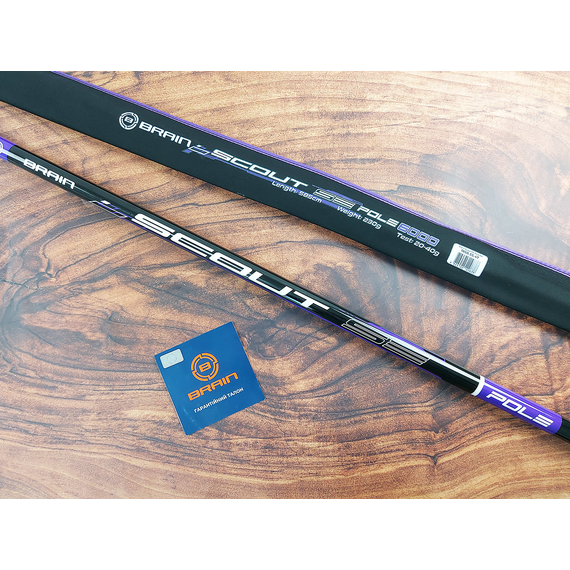 Маховое удилище Brain Scout SE Pole 6m, тест 20-40g. Поплавочное удилище без колец с коннектором, Довжина: 6m, Тип вудлища: без кільце (махове), фото , изображение 6