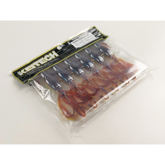 Силикон Keitech Crazy Flapper 4.4" (6 шт/уп) ц:ea#15 grape chart red flk, Длина силикона: 4.4" (11.2 см), Расцветка силикона: ea#15 grape chart red flk, фото , изображение 8