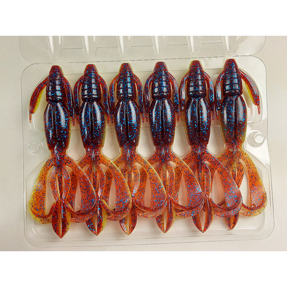 Силикон Keitech Crazy Flapper 4.4" (6 шт/уп) ц:ea#15 grape chart red flk, Длина силикона: 4.4" (11.2 см), Расцветка силикона: ea#15 grape chart red flk, фото , изображение 6