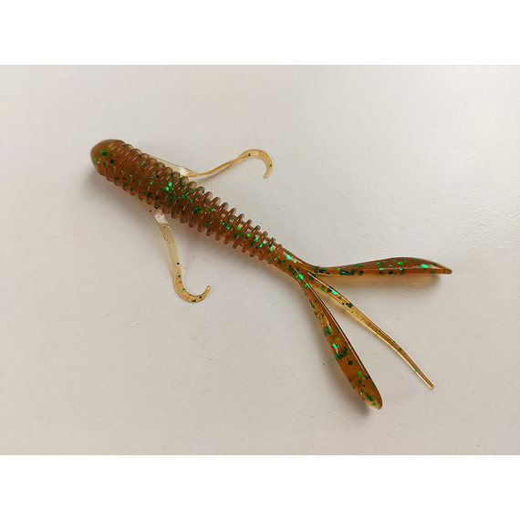 Силікон Keitech Hog Impact 3.5" (10 шт/упак), колір:ea#02 peach green flk., Довжина силікону: 3.5" (8.9 см), Колір силікону: EA#02 Peach Green FLK, фото , изображение 3