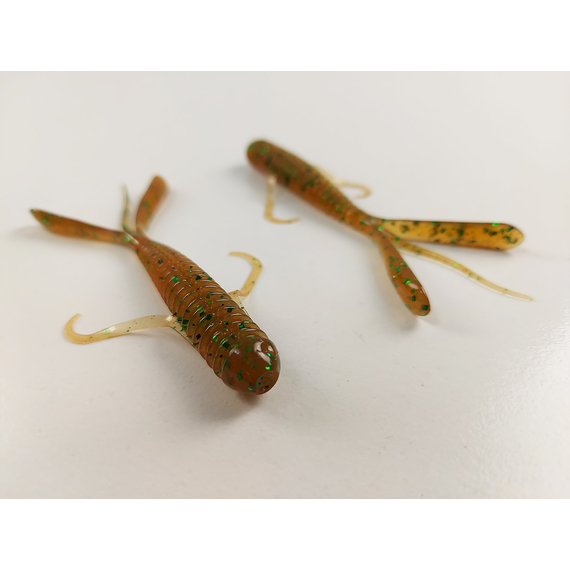 Силікон Keitech Hog Impact 3.5" (10 шт/упак), колір:ea#02 peach green flk., Довжина силікону: 3.5" (8.9 см), Колір силікону: EA#02 Peach Green FLK, фото , изображение 5