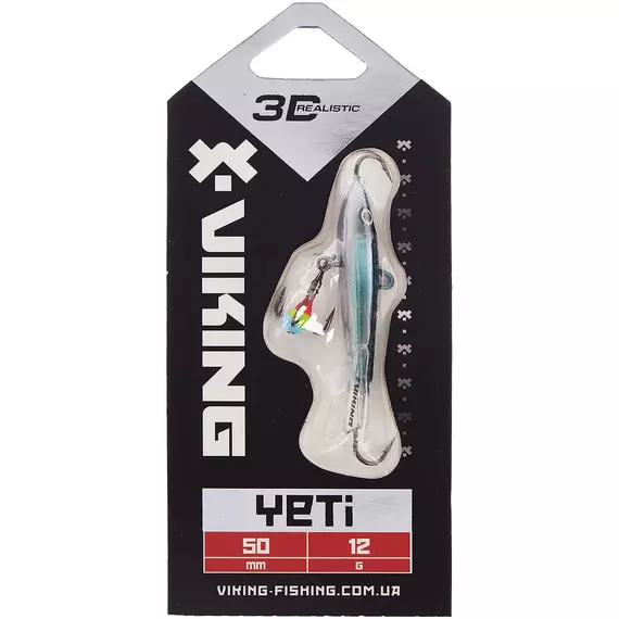Балансир Viking Fishing Yeti Ice Jig 50mm 12.0g #14 Dark Mackerel, Розмір/Вага: 50мм/12г, Колір балансиру: #14 Dark Mackerel, фото , изображение 2
