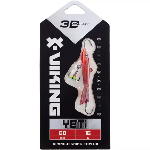 Балансир Viking Fishing Yeti Ice Jig 60mm 16.0g #07 Coral Trout, Розмір/Вага: 60мм/16г, Колір балансиру: #7 Coral Trout, фото , изображение 2