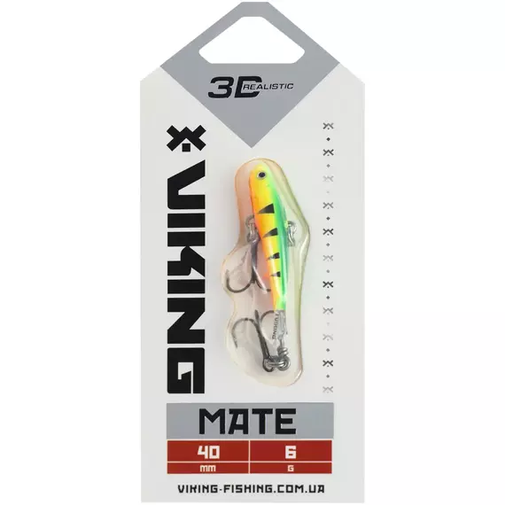 Балансир Viking Fishing Mate Ice Jig 40mm 6g #04 Fire Perch, Розмір/Вага: 40мм/6г, Колір балансиру: #04 Fire Perch, фото , изображение 2