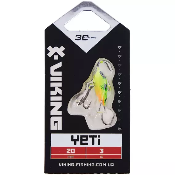 Балансир Viking Fishing Yeti Ice Jig 20mm 3.0g #5 Acid, Размер/Вес: 20мм/3г, Колір балансиру: #5 Acid, фото , изображение 2