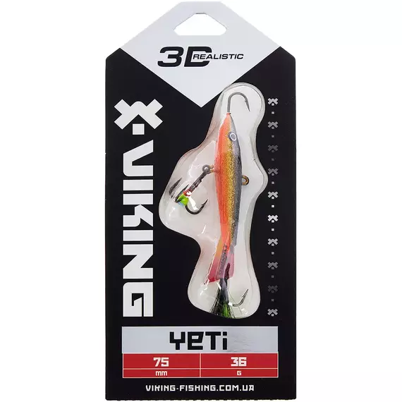 Балансир Viking Fishing Yeti Ice Jig 75mm 36.0g #10 Golden Dark, Размер/Вес: 75мм/36г, Колір балансиру: #10 Golden Dark, фото , изображение 2