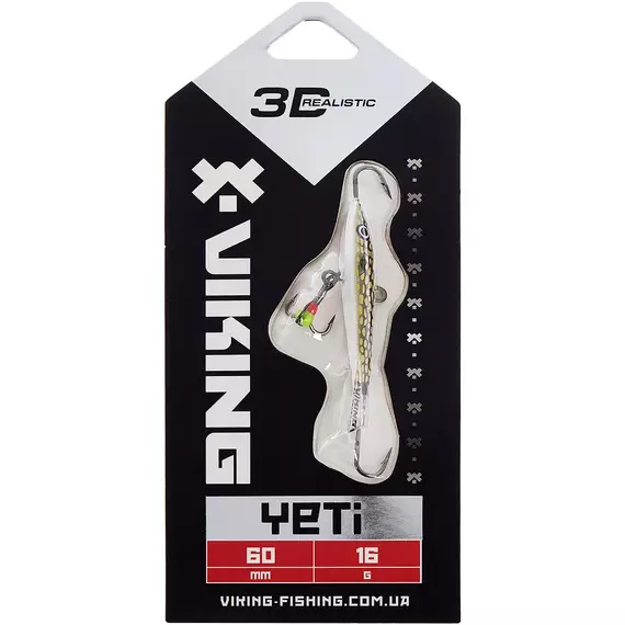 Балансир Viking Fishing Yeti Ice Jig 60mm 16.0g #13 Just Pike, Размер/Вес: 60мм/16г, Колір балансиру: #13 Just Pike, фото , изображение 2