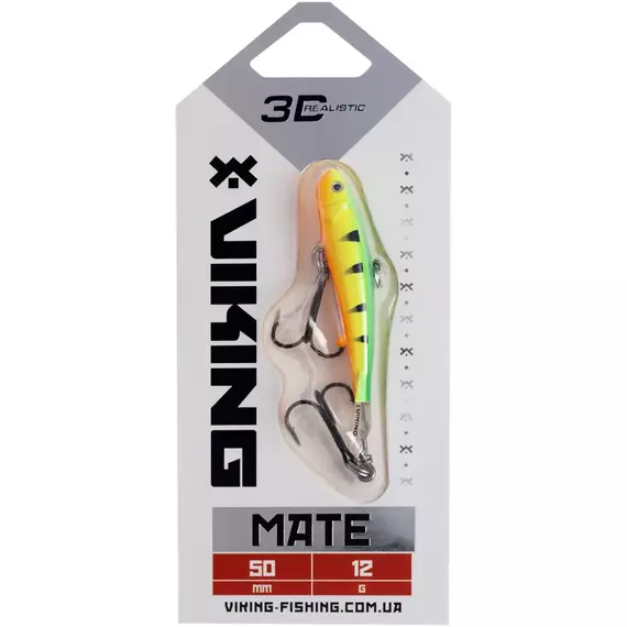 Балансир Viking Fishing Mate Ice Jig 50mm 12g #04 Fire Perch, Размер/Вес: 50мм/12г, Колір балансиру: #04 Fire Perch, фото , изображение 2