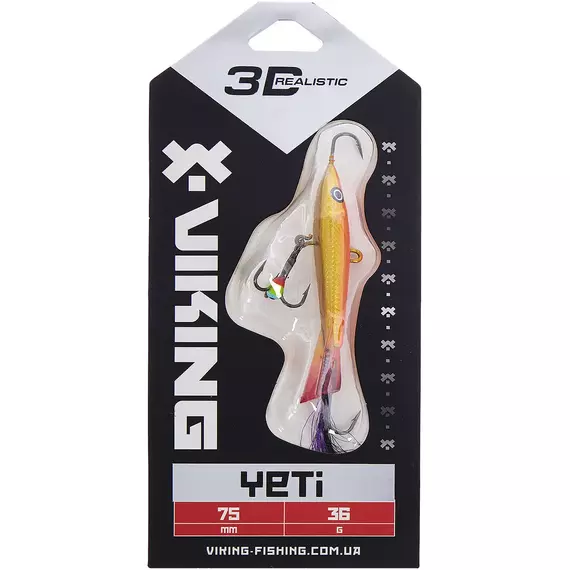 Балансир Viking Fishing Yeti Ice Jig 75mm 36.0g #8 Candle Flame, Размер/Вес: 75мм/36г, Колір балансиру: #8 Candle Flame, фото , изображение 2