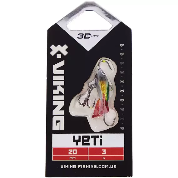 Балансир Viking Fishing Yeti Ice Jig 20mm 3.0g #2 Green Glam, Размер/Вес: 20мм/3г, Колір балансиру: #2 Green Glam, фото , изображение 2