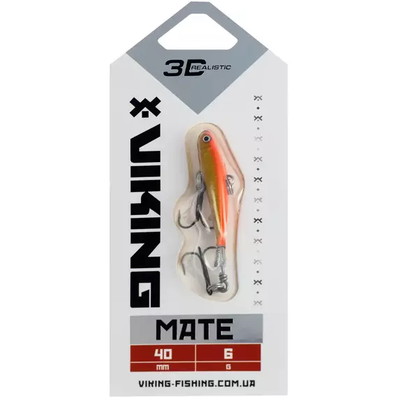 Балансир Viking Fishing Mate Ice Jig 40mm 6g #08 Candle Flame, Розмір/Вага: 40мм/6г, Колір балансиру: #08 Candle Flame, фото , изображение 2
