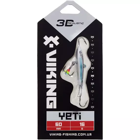 Балансир Viking Fishing Yeti Ice Jig 60mm 16.0g #14 Dark Mackerel, Розмір/Вага: 60мм/16г, Колір балансиру: #14 Dark Mackerel, фото , изображение 2