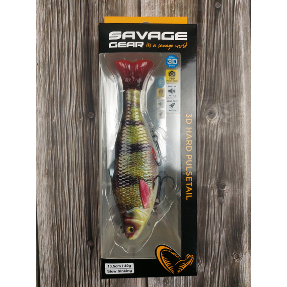 Воблер Savage Gear 3D Hard Pulsetail Roach SS 135mm 40.0g Perch, Розмір/Вага: 135мм/40г, Колір воблера: Perch, фото , изображение 3