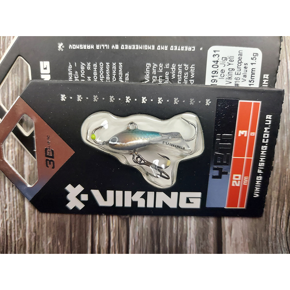 Балансир Viking Fishing Yeti Ice Jig 20mm 3.0g #11 Anchovy, Размер/Вес: 20мм/3г, Колір балансиру: #11 Anchovy, фото , изображение 5