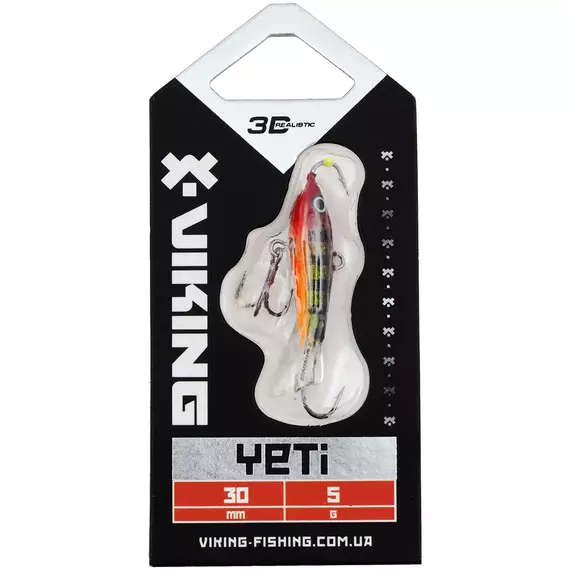 Балансир Viking Fishing Yeti Ice Jig 30mm 5.0g #17 Brown Perch, Розмір/Вага: 30мм/5г, Колір балансиру: #17 Brown Perch, фото , изображение 2