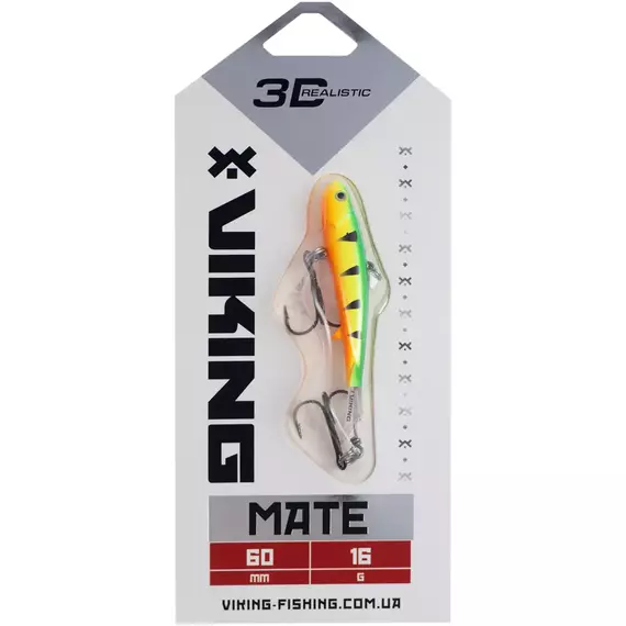 Балансир Viking Fishing Mate Ice Jig 60mm 17g #04 Fire Perch, Розмір/Вага: 60мм/17г, Колір балансиру: #04 Fire Perch, фото , изображение 2
