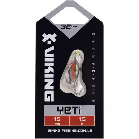 Балансир Viking Fishing Yeti Ice Jig 15mm 1.5g #17 Brown Perch, Размер/Вес: 15мм/1.5г, Колір балансиру: #17 Brown Perch, фото , изображение 2