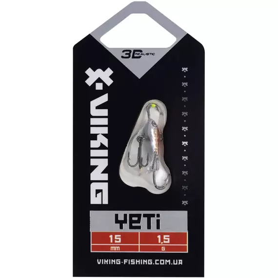 Балансир Viking Fishing Yeti Ice Jig 15mm 1.5g #12 Smoke Anchovy, Размер/Вес: 15мм/1.5г, Колір балансиру: #12 Smoke Anchovy, фото , изображение 2