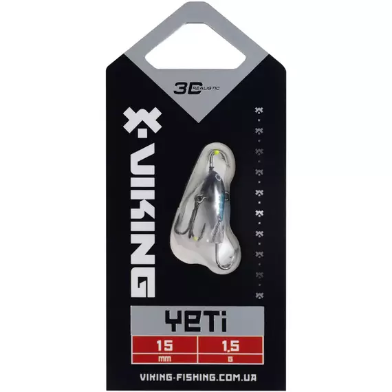 Балансир Viking Fishing Yeti Ice Jig 15mm 1.5g #03 Light Blue Glam, Размер/Вес: 15мм/1.5г, Колір балансиру: #3 Light Blue Glam, фото , изображение 2