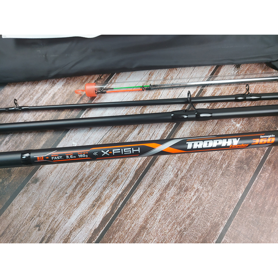 Фідер X-Fish Trophy Feeder 3.60m Max 180g (2 вершинки з тубусом, чохол), Модель: 3.6m 180g, фото , изображение 7