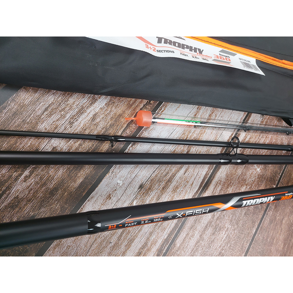 Фідер X-Fish Trophy Feeder 3.60m Max 180g (2 вершинки з тубусом, чохол), Модель: 3.6m 180g, фото , изображение 11