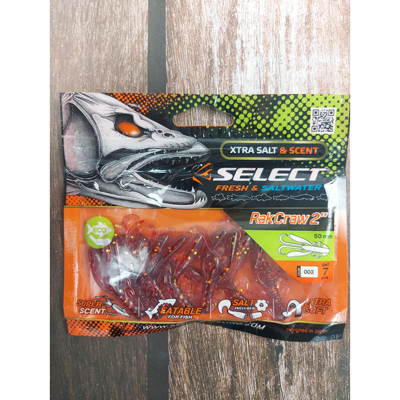 Силикон Select Rak Craw 2" col.003 (7 шт/упак), Длина силикона: 2" (5.08 см), Расцветка силикона: 003, фото , изображение 5