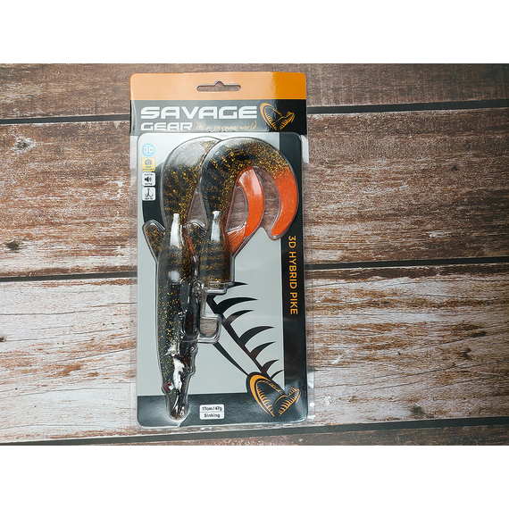 Воблер Savage Gear 3D Hybrid Pike SS 170mm 47.0g Motor Oil, Размер/Вес: 170мм/47г, Цвет воблера: Motor Oil, фото , изображение 2