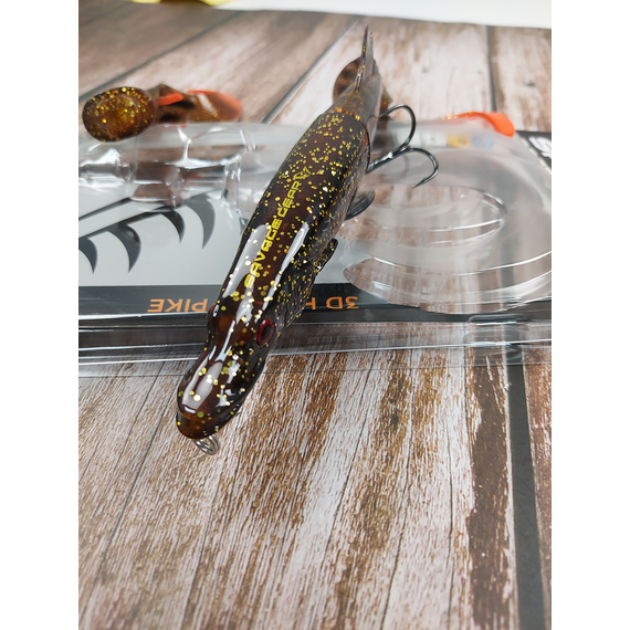 Воблер Savage Gear 3D Hybrid Pike SS 170mm 47.0g Motor Oil, Размер/Вес: 170мм/47г, Цвет воблера: Motor Oil, фото , изображение 4