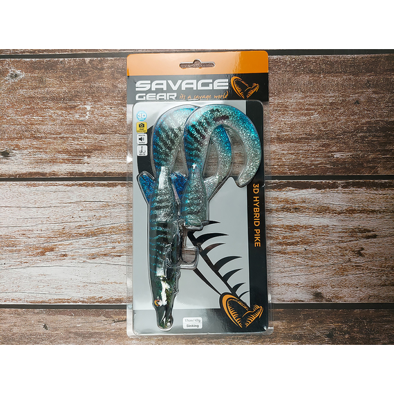 Воблер Savage Gear 3D Hybrid Pike SS 170mm 47.0g Blue Silver UV, Размер/Вес: 170мм/47г, Цвет воблера: Blue Silver, фото , изображение 12