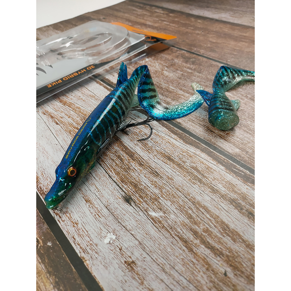 Воблер Savage Gear 3D Hybrid Pike SS 170mm 47.0g Blue Silver UV, Размер/Вес: 170мм/47г, Цвет воблера: Blue Silver, фото , изображение 8