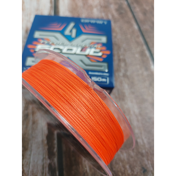 Шнур Brain Scout 4X 150m (fluoro Orange) 0.148mm 8.6kg, Діаметр: 0.148mm, Колір: fluoro Orange, фото , изображение 11