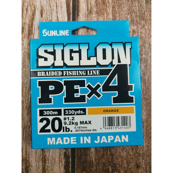 Шнур Sunline Siglon PE х4 300m (помаранч.) #1.2/0.187mm 20lb/9.2kg, Діаметр: #1.2/0.187mm, Розмотування: 300m, Колір: помаранчевий, фото , изображение 2