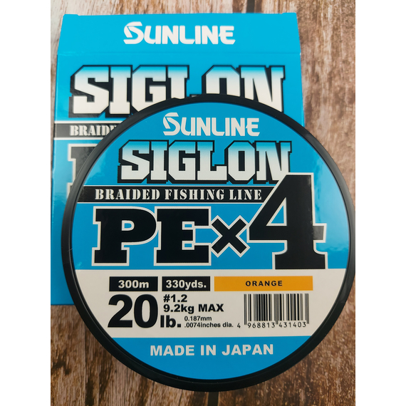 Шнур Sunline Siglon PE х4 300m (помаранч.) #1.2/0.187mm 20lb/9.2kg, Діаметр: #1.2/0.187mm, Розмотування: 300m, Колір: помаранчевий, фото , изображение 4